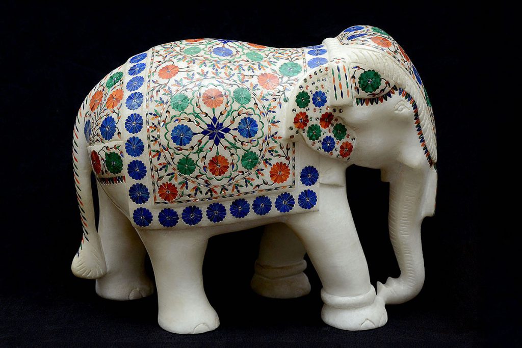 ceramic white elephant statue